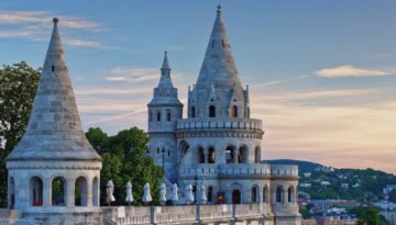 Fisherman’s Bastion in Budapest at sunset