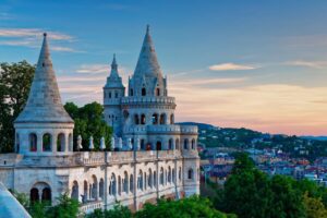 Fisherman’s Bastion in Budapest at sunset