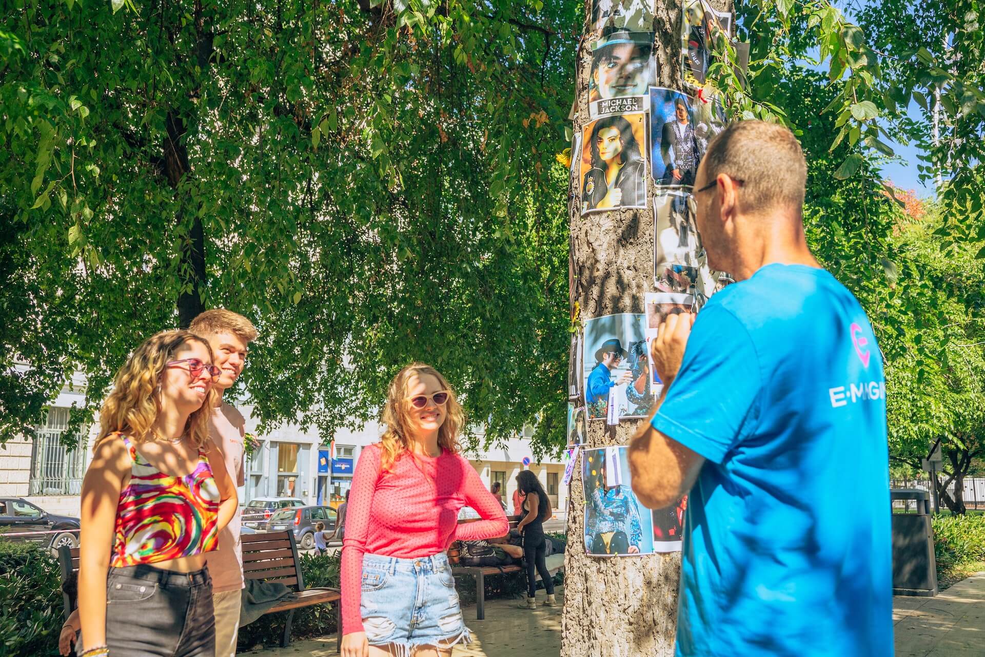 Michael Jackson tree in the downtown area of Budapest